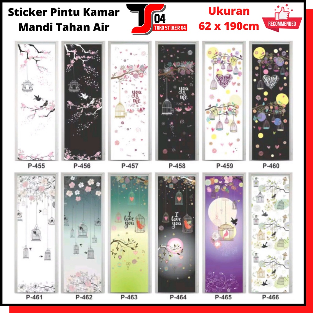 Stiker Pintu Kamar Mandi Birdcages Wallpaper