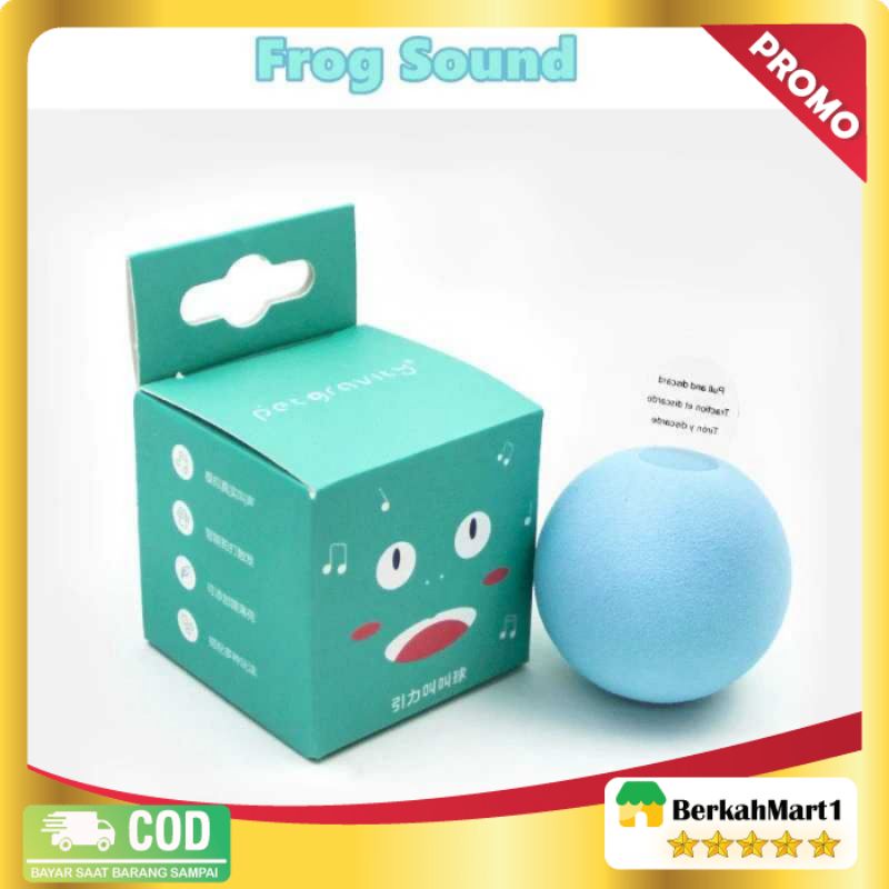 Mainan Kucing Bola Aroma Catnip Ball Frog Sound - SOUND BIRU