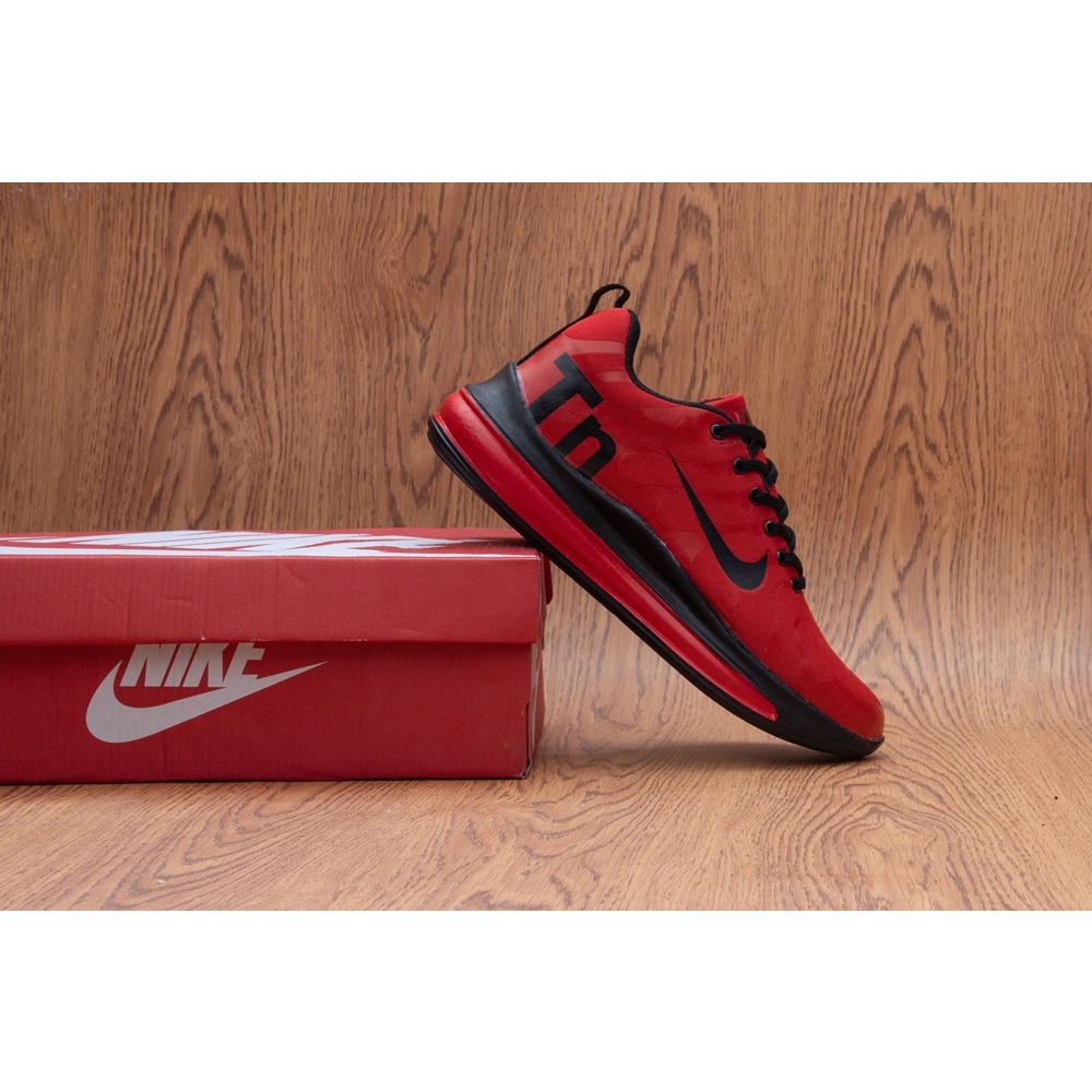 SEPATU OLAHRAGA PRIA SNEAKER NIKE ZOOM TN AIR MAX FLYKNIT LARI SPORT MEN MERAH