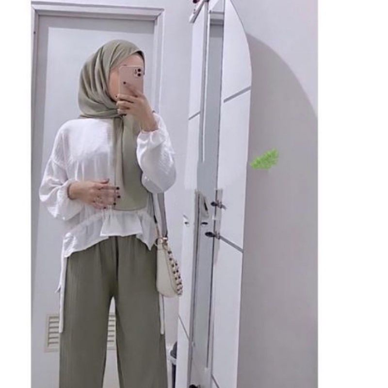 sorella blouse serut depan/ blouse serut jumbo / blouse oversize /jennie blouse atasan