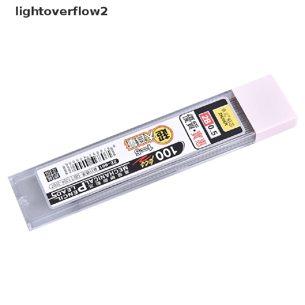 (lightoverflow2) 100pcs / Kotak Pensil Mekanik Otomatis 2B Bahan Grafit