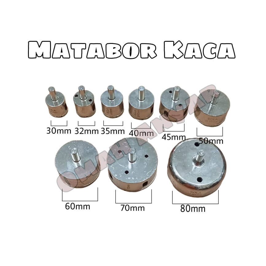 Mata Bor Kaca Granit Plong 26 35mm Engsel Sendok Kaca