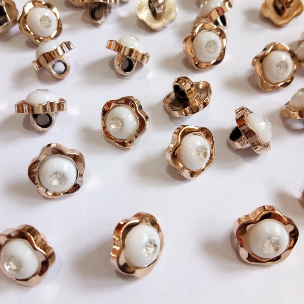 Isi 144 Pcs Kancing Baju Import Motif Jamur Bunga  Berlian 1G8