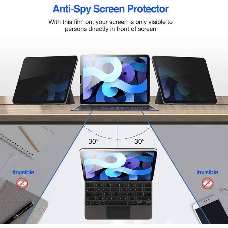 Pelindung Layar Tempered Glass Anti Spy Untuk iPad Pro 11 12.9 2018 2020 2021 Air 5 4 3 2 9 8 7 6 10.2 9.7 Mini 6 5 4 3 8.3