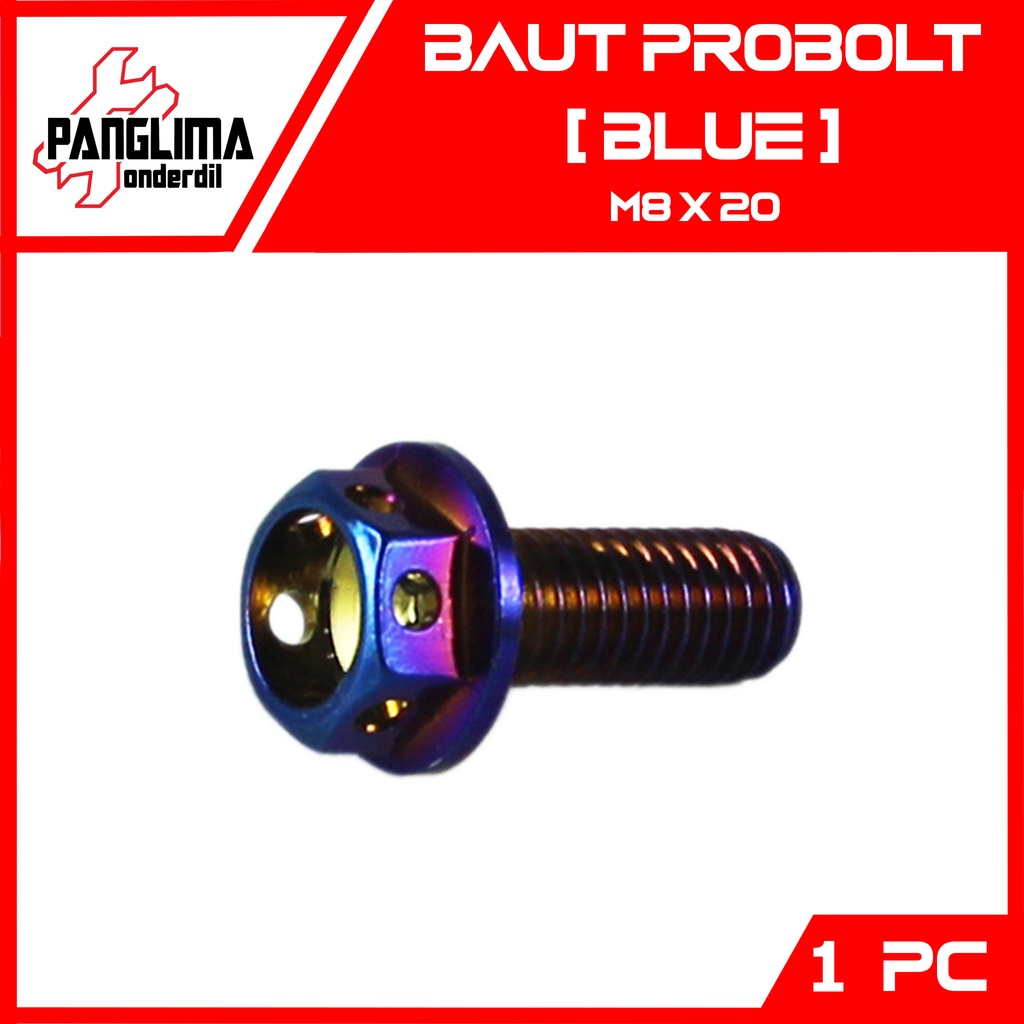 Baut Probolt Blue M8x20-8x20-8 x 20 Kunci-Drat 12 Baud Pro Bolt Biru