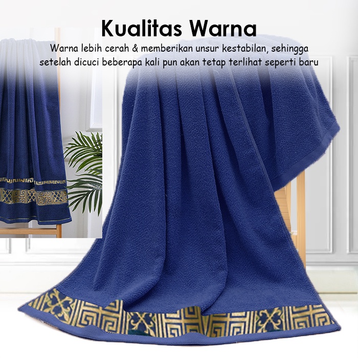 Handuk Mandi Dewasa Ukuran 140cm X 70cm bahan 100% Katun Handuk Mandi Motif Polos Tebal  H101K