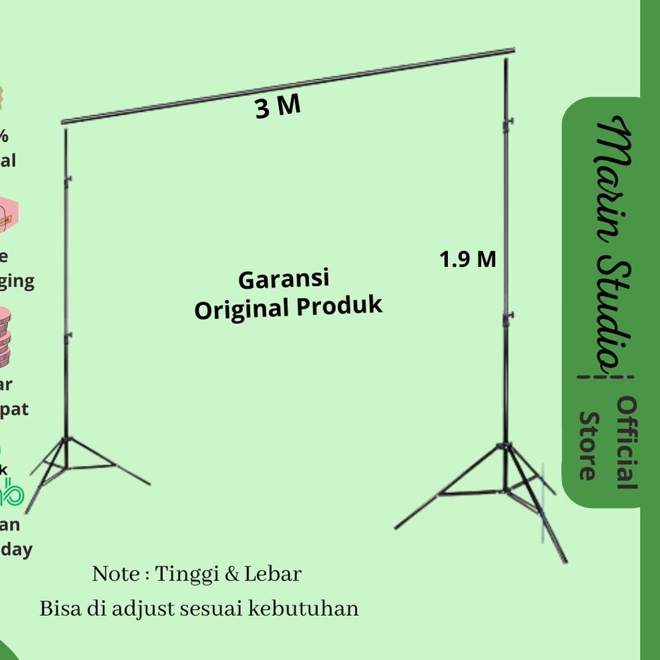 Get Promo Bracket Stand 2x3M Backdrop Stand Bracket Foto Studio Besi Tiang Penyangga Dekorasi Bunga Background