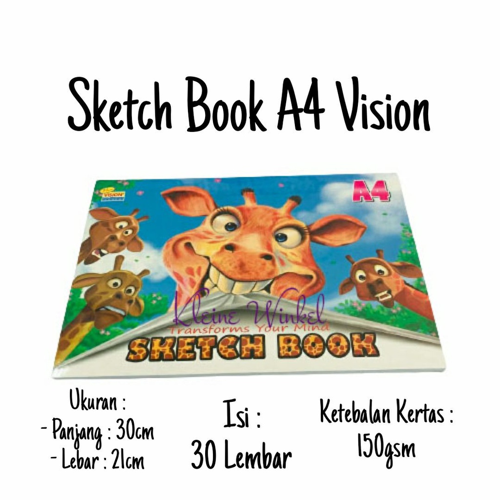 

Buku Sketsa A4 Vision / Sketch Book A4 1 pcs isi 30 Lembar