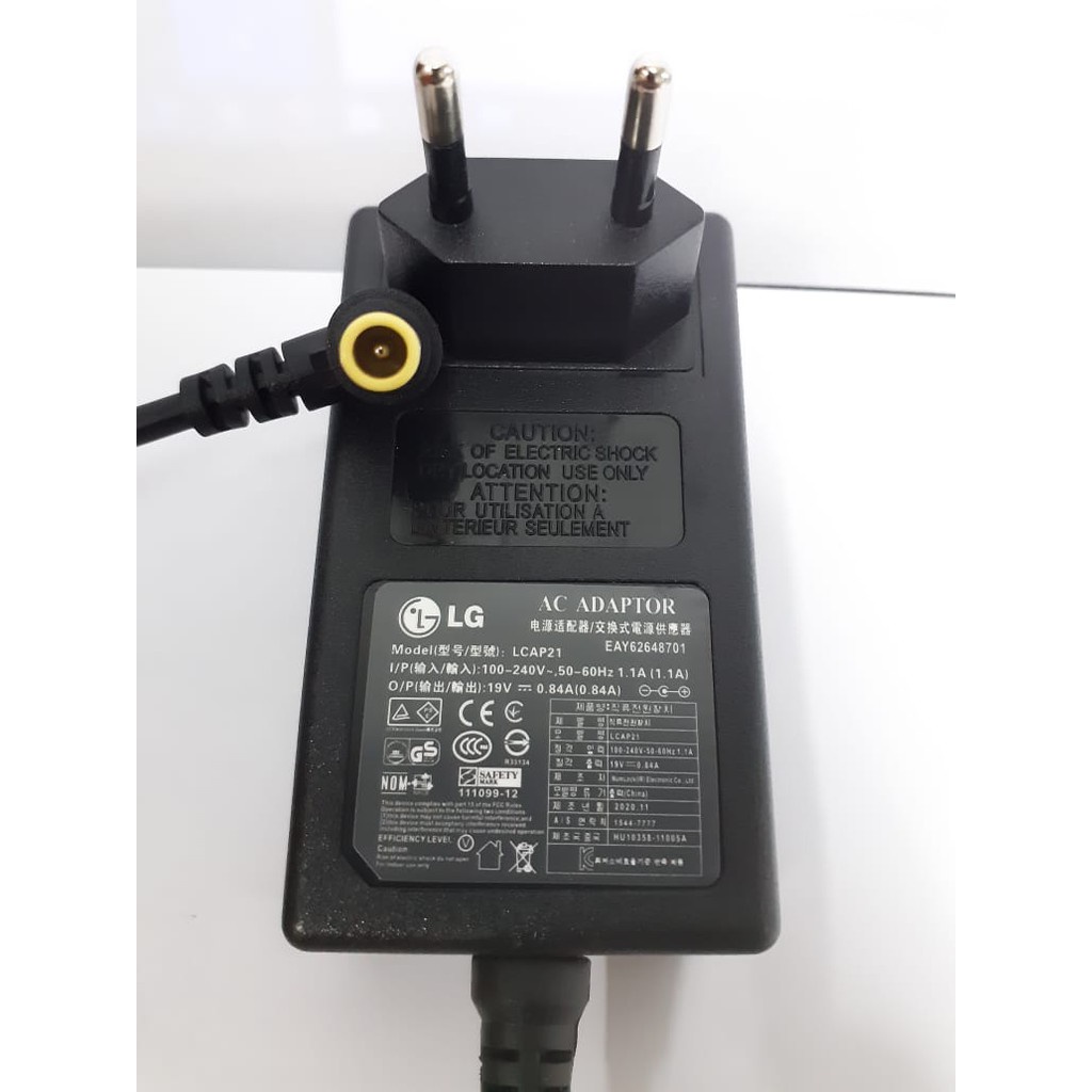 Adaptor Charger TV &amp; Monitor LG Original 19V 2.1A Jarum