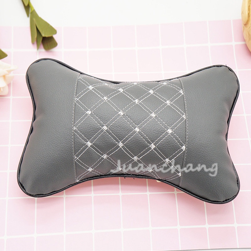 Bantal Sandaran Kepala / Leher Bahan Kulit Imitasi PVC Mesh Breathable Multifungsi Untuk Mobil