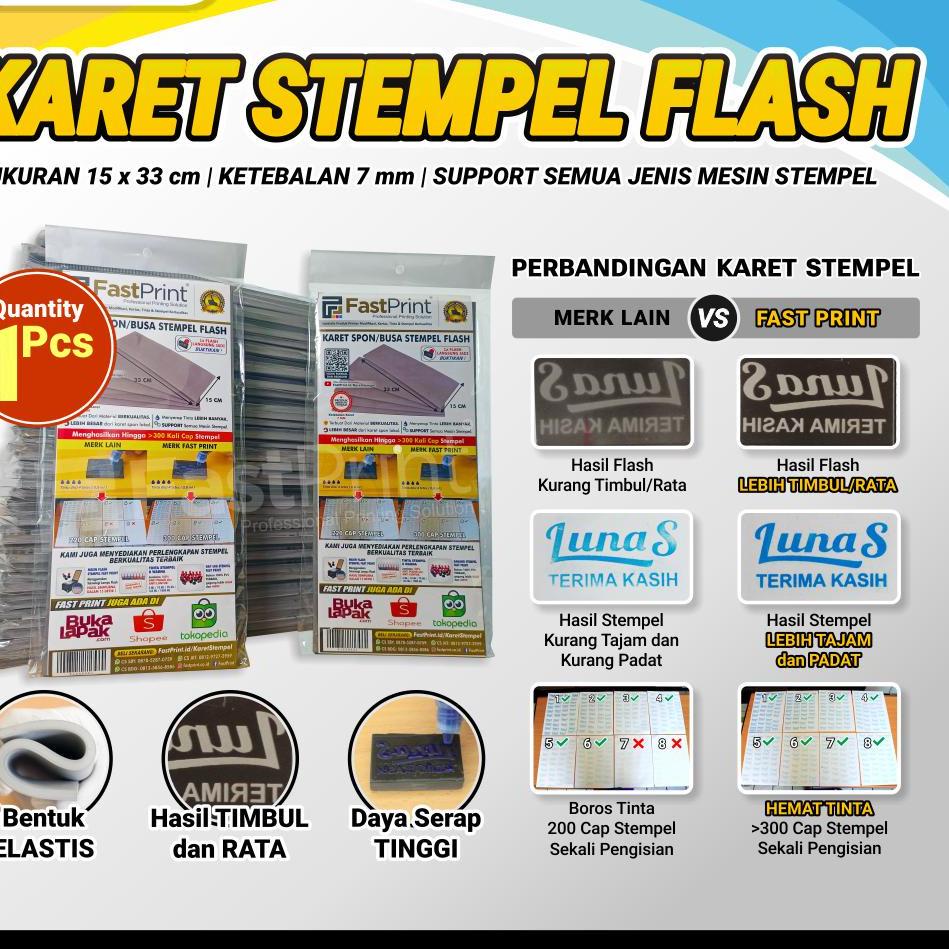

Trend Karet Busa Spon Stempel Flash Kilat Warna 15x33 CM ... ...
