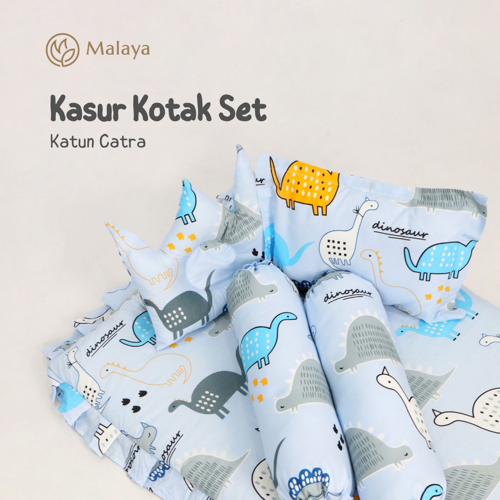 MALAYA BABY- Kasur Kotak Bayi include 2 bantal dan 2 guling |Katun Catra