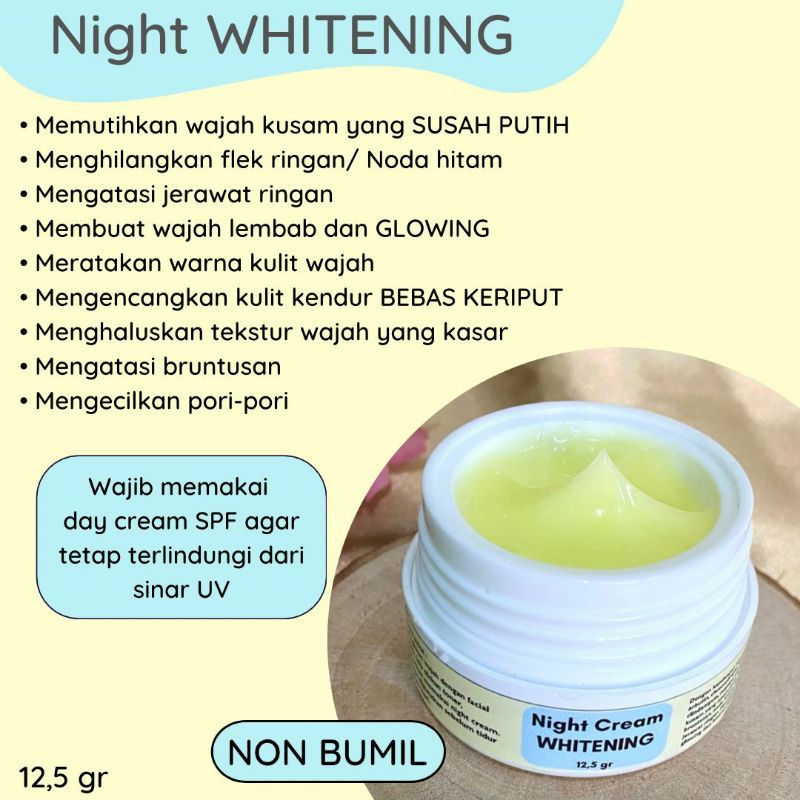 night whitening BOOSTER cream malam pemutih kulit susah putih pemutih kulit kebal rmk