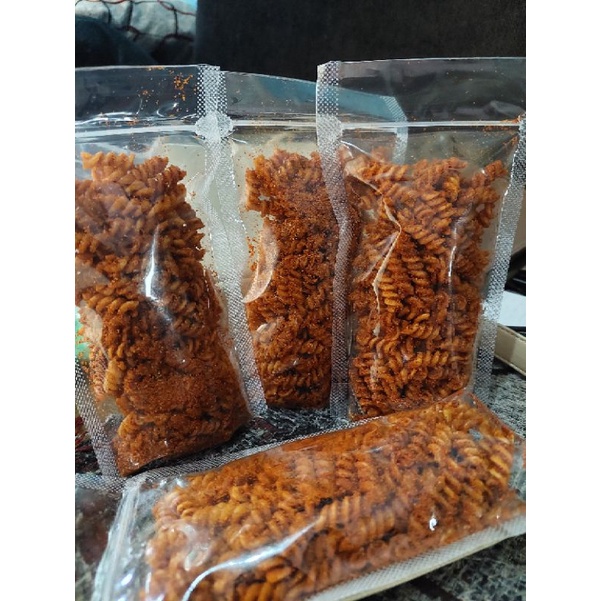 

makaroni spiral rasa BBQ, BALADO, KEJU, PEDAS