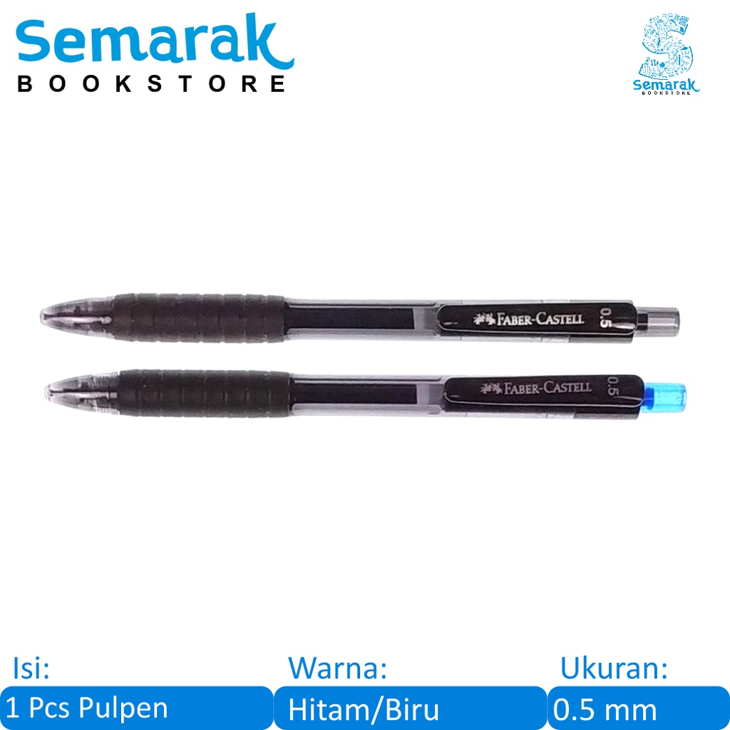 

Faber Castell Fast Gel Z Ballpoint Pulpen Cetek 0.5 - Hitam / Biru