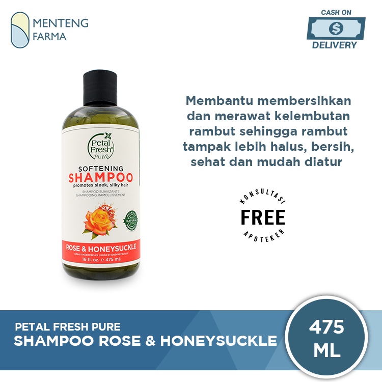 Petal Fresh Pure Shampoo Rose &amp; Honeysuckle 475 mL - Membuat Rambut Halus Berkilau