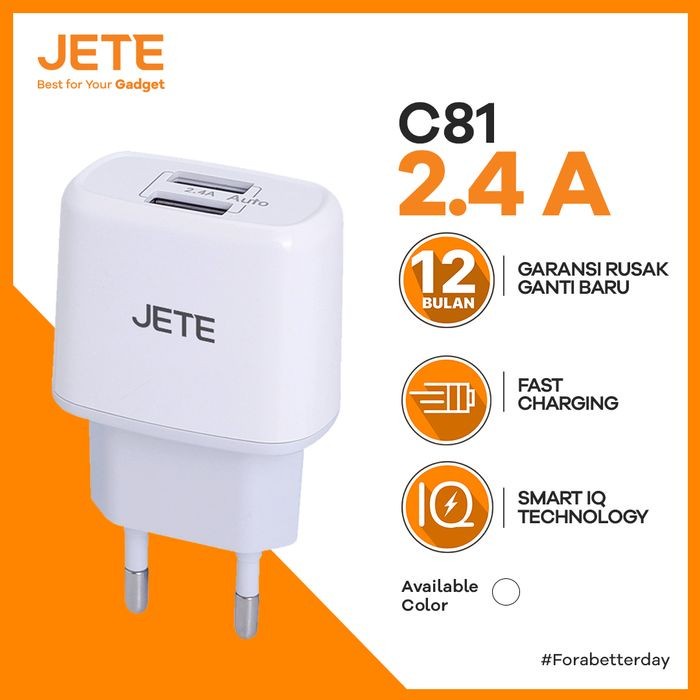 

CHARGER JETE C81 PIKE DUAL OUTPUT 2.4A FAST ChARGING