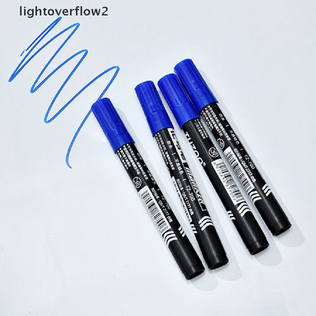 (lightoverflow2) 10pcs / Set Spidol Permanen Anti Air Tinta Hitam / Biru / Merah (ID)