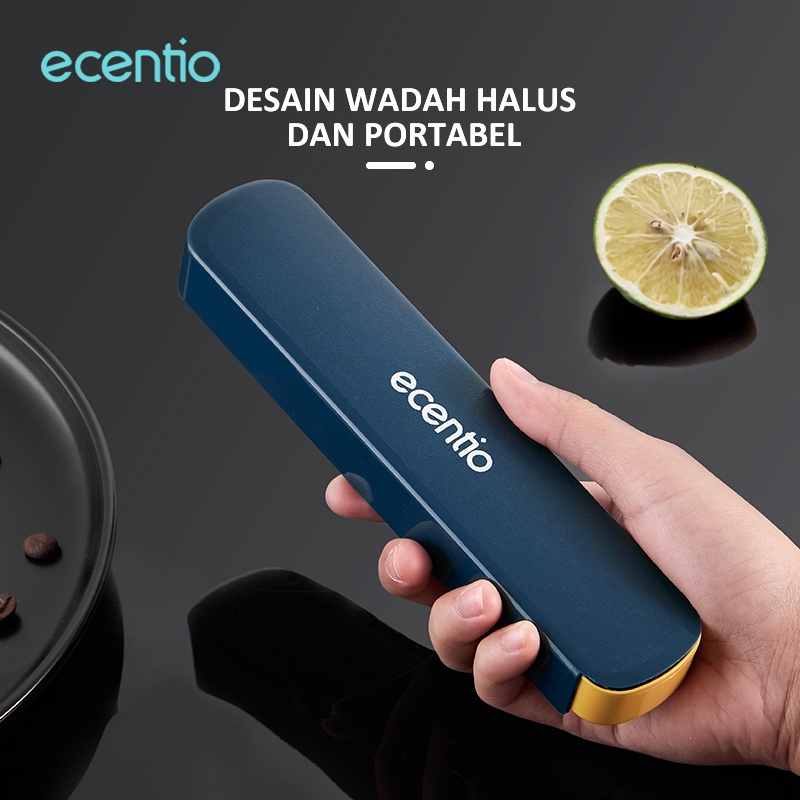 ecentio 2pcs Sendok Makan Dengan Kotak Berbahan Stainless Steel Sumpit Sendok Grapu Set