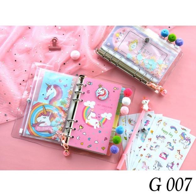 

G007 | 1 SET DIARY + PEN UNICORN + PAPER CLIP + STICKER + DIY | 13 in