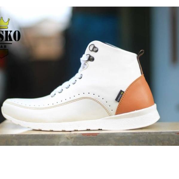 ✪ SEPATU BOOT PUTIH KASUAL KEREN PRIA DESKO ✪