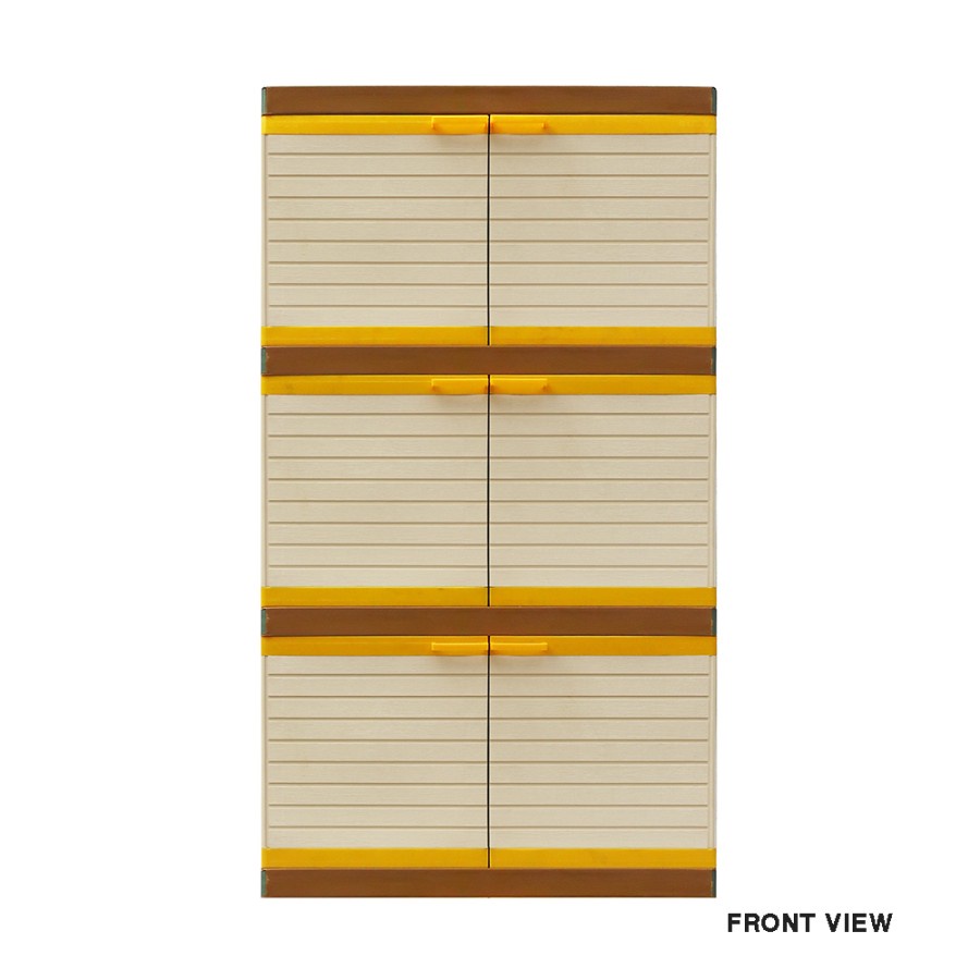 Lemari Plastik Club CWSP Susun 3 / Lemari Baju Pakaian Motif Kayu