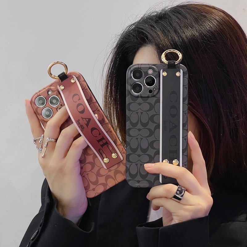 Luxury Gelang Tangan Case IPhone Xr Xs Max14 Plus Ip Apple IPhone 11 12 13 14 Pro Max Sarung Silikon Wanita Casing Handphone Coach