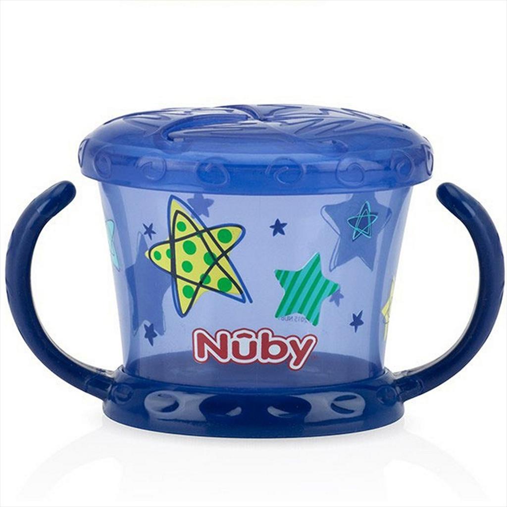 NUBY 1Pk Snack Keeper Print 250ml Blue 250 ml