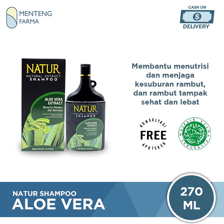 Natur Shampoo Aloe Vera Extract 270 ML - Perawatan Kesuburan Rambut