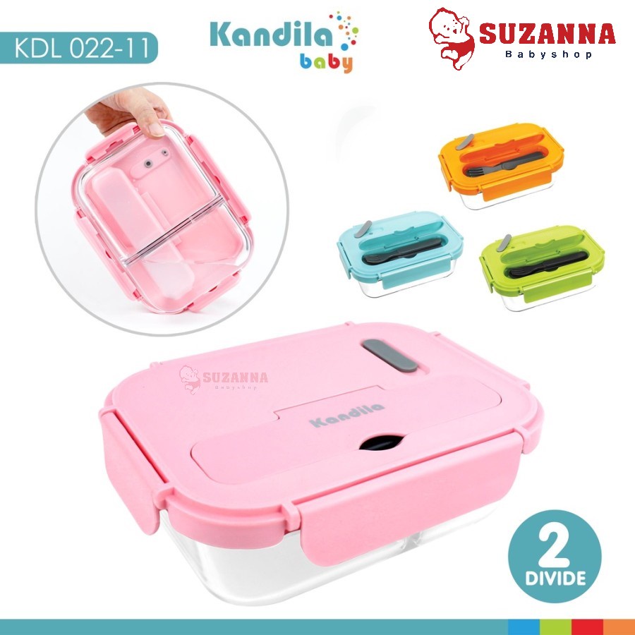 Kandila KDL022--11 Glass Lunch Box 2 Divide