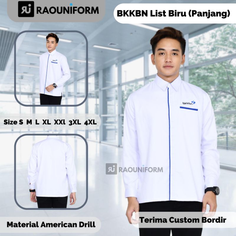 SERAGAM BKKBN-Custom BKKBN putih perempuan/seragam BKKBN pria dan wanita/Baju Putih Pria