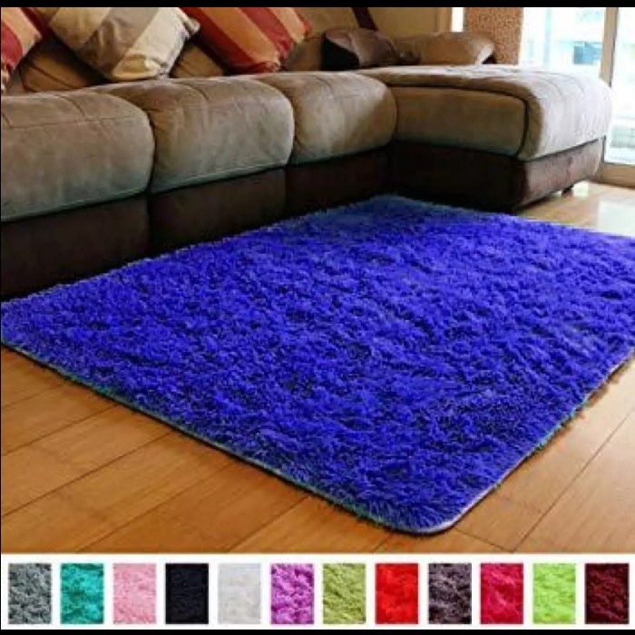 KARPET BULU Karpet Bulu Rasfur 100x150x2cm - Biru karakter berkualitas jumbo premium tebal anti slip