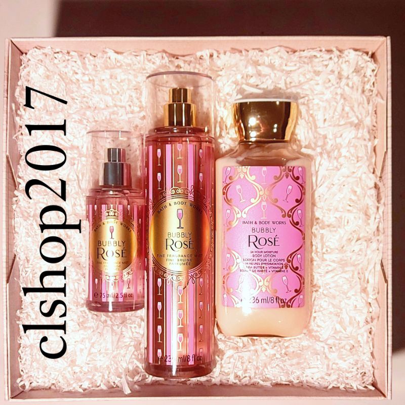 BBW BUBBLY ROSE GIFT SET PAKET BATH &amp; BODY WORKS