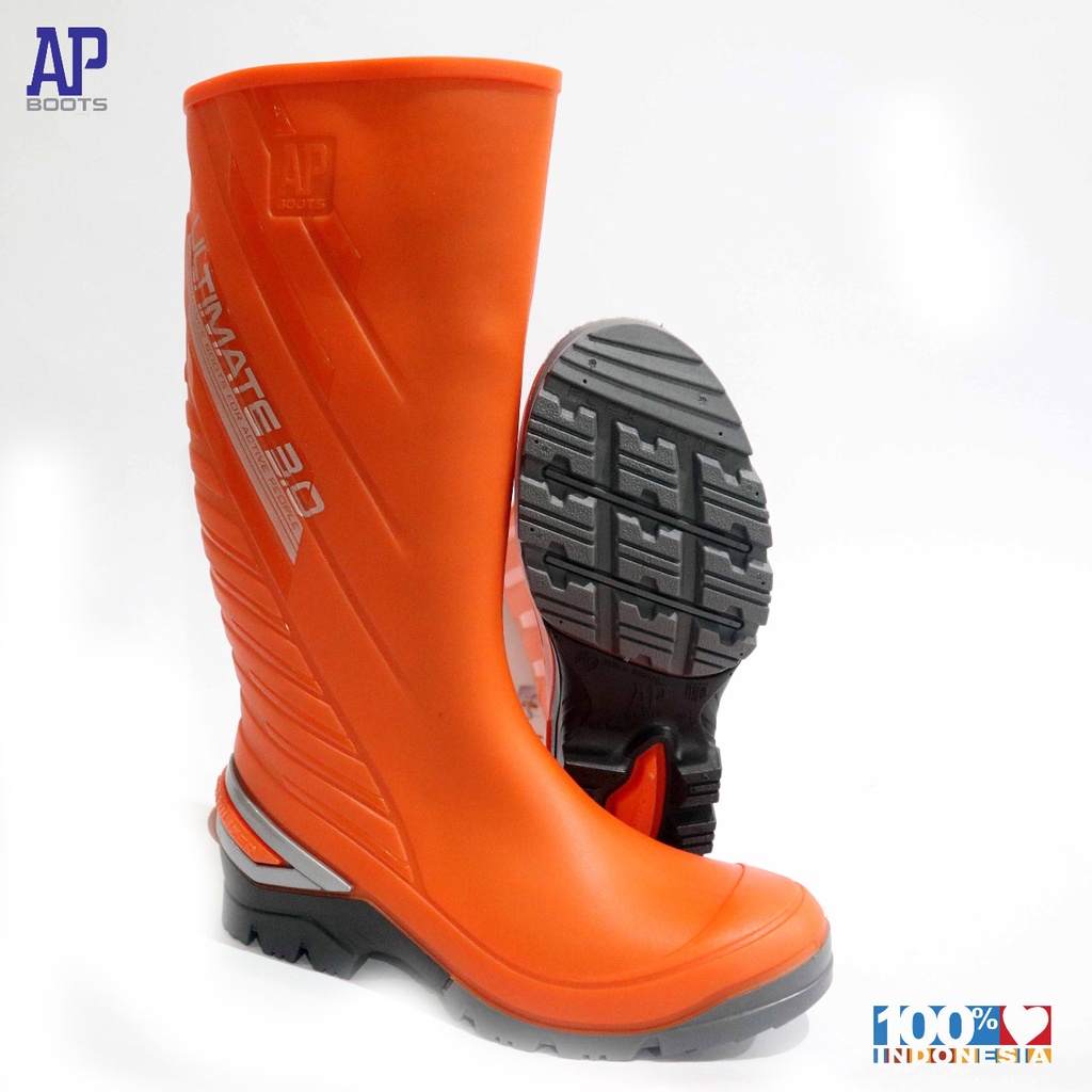 AP 2015 ULTIMATE ORANGE 39-43 - SEPATU BOOT SAFETY KARET -  AP BOOTS