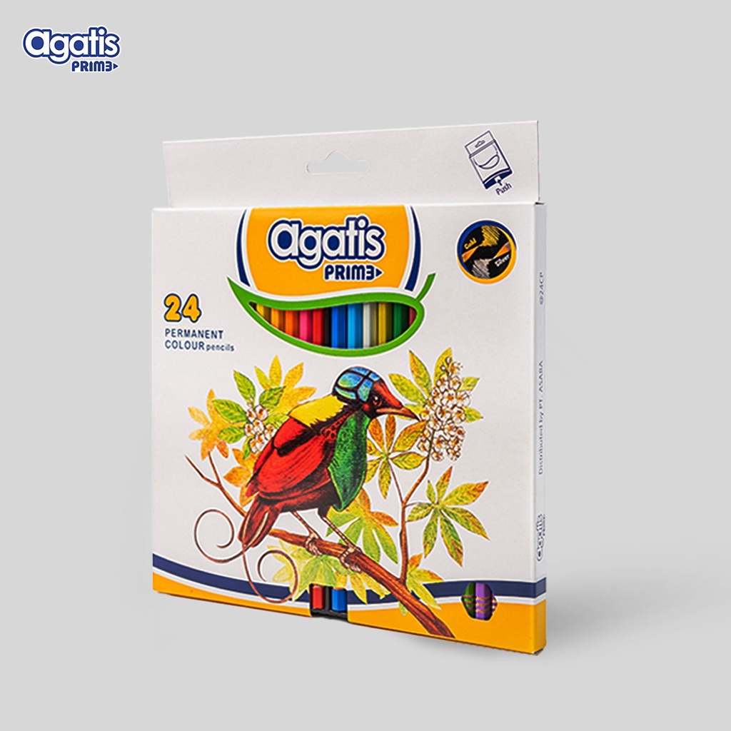 

AGATIS PRIME Pensil Warna Hexagonal 24 Warna - Panjang