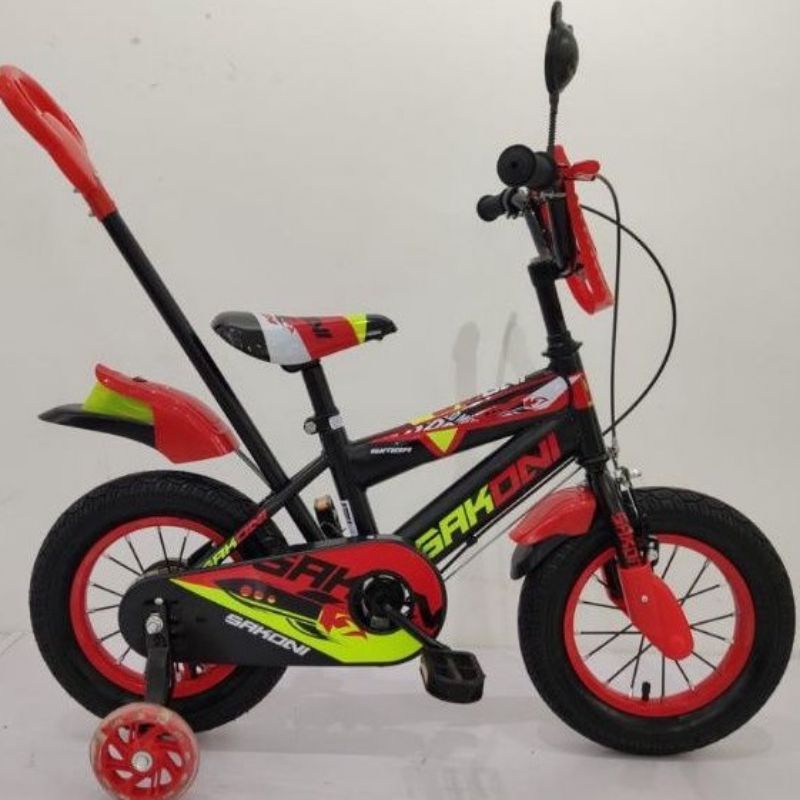 Sepeda anak laki laki bmx 12 inch sakoni dorongan ban 2.5
