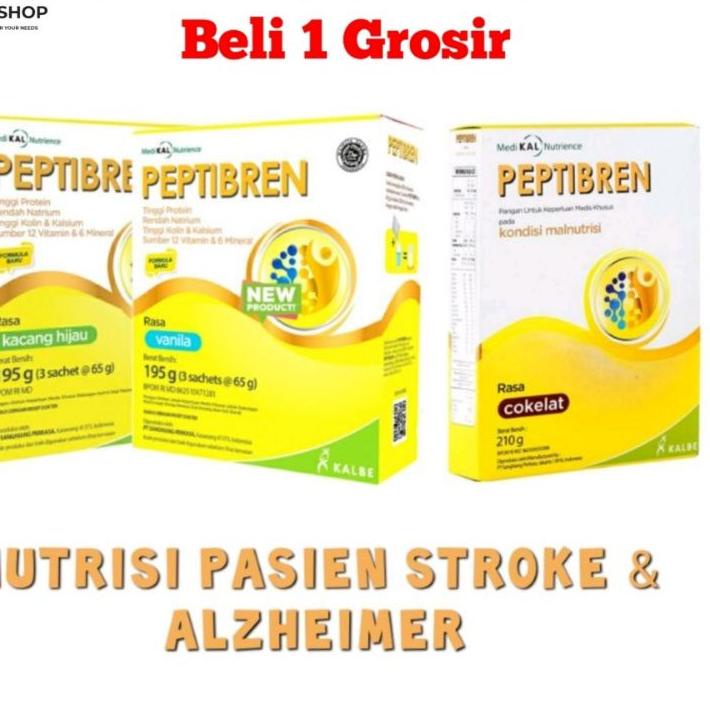 

Quality Control✅Peptibren susu pasien stroke & pikun rasa vanila coklat kacang hijau 195gr|RA3