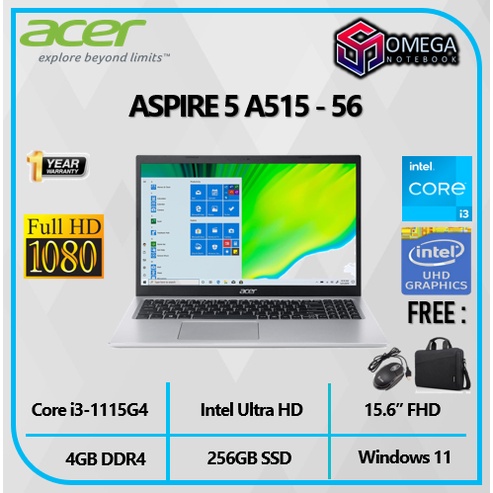 ACER ASPIRE 5 A515 Core I3 1115G4 4GB 256SSD W11 15.6&quot;FHD