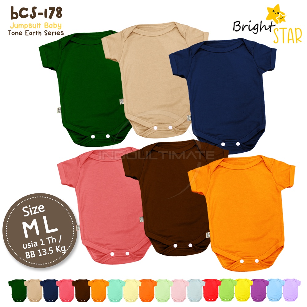 BABY STAR / BRIGHT STAR Jumper Bayi Lengan Pendek BCS-178 Baju Bayi Perempuan Laki Laki 0-1 Tahun Jumsuit Bayi Baru Lahir