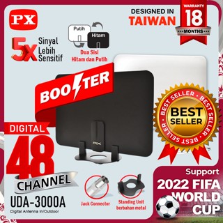 Antena TV Dinding Digital Analog Indoor DVB T2 + Booster PX UDA-3000A