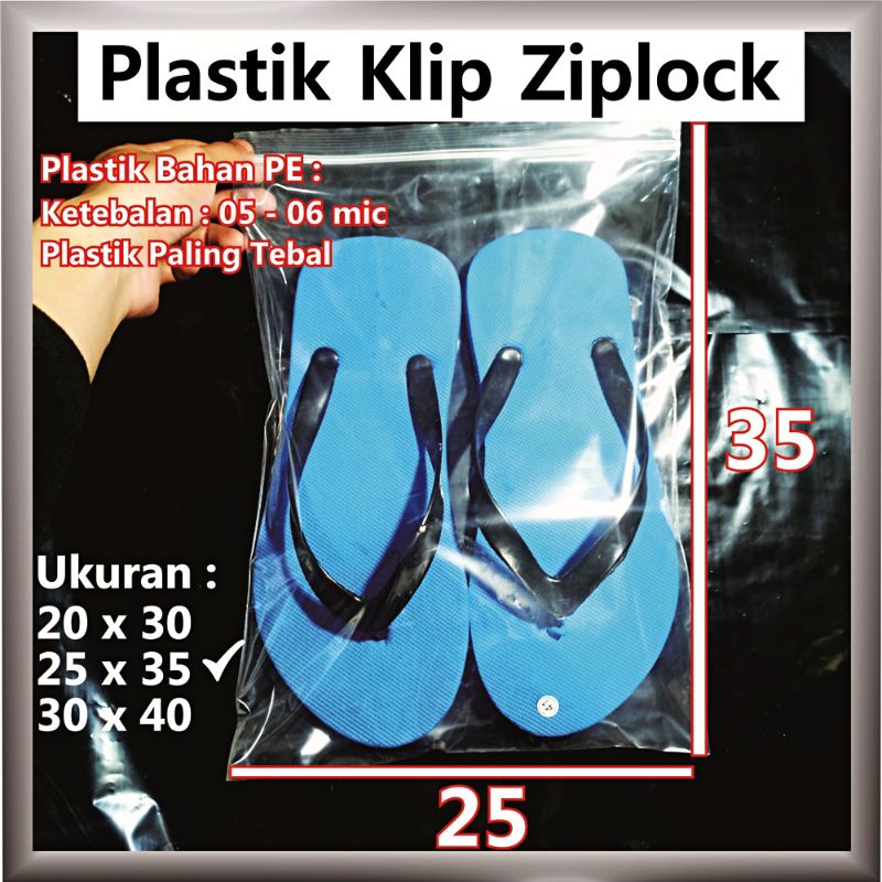 Plastik Klip Ziplock Ukuran 25 x 35 Merek Party Bening Transparan Bahan PE Tebal Grosir Ecer Murah