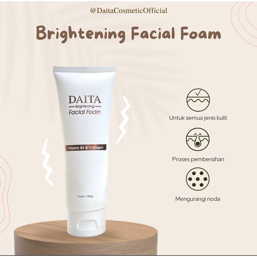 Daita Brightening Series - Facial Foam / Day Cream / Night Cream - Sabun &amp; Krim Pencerah Wajah