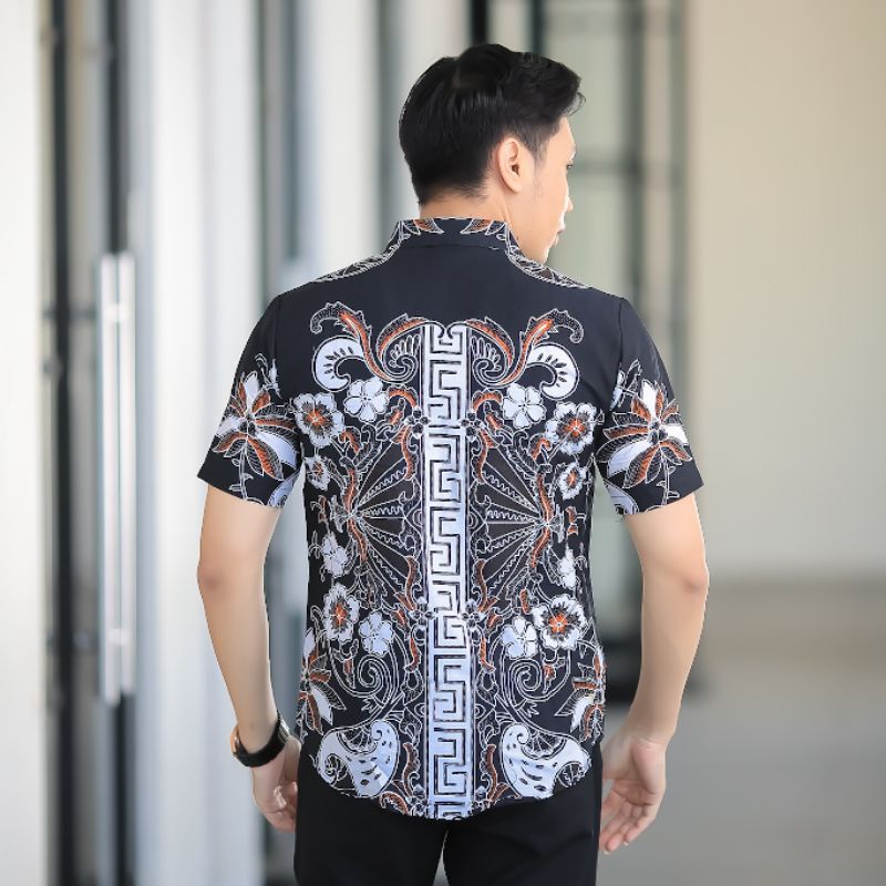 BATIK BOLO DEWO Motif Janoko Hem Atasan Kemeja Baju Batik Pria Lapis Furing