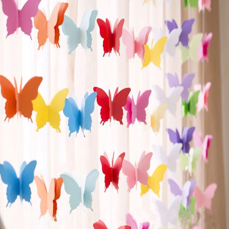 Hiasan dinding kertas gantung Origami kupu-kupu/2 Dimensi