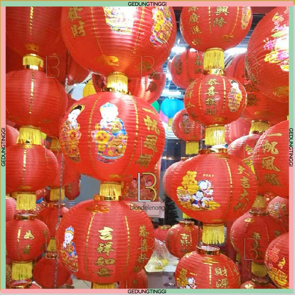 Lampion Kain Satin Bukan Kertas Plastik Resto Cafe Gantung Dekorasi Taman Pohon Imlek Sincia Cap Go Meh Motif Koko Meimei Polos Bludru Nanas Warna Warni Merah Jepang Imlek Sincia Tahun Baru Cina Cny Shio Kelinci 2023 Indoor Outdoor Waterproof Besar Jumbo