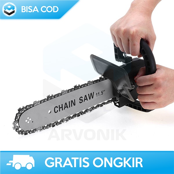 GERGAJI ELEKTRIK MINI PORTABLE CHAINSAW SET HANDLE ADAPTOR KONVERTER