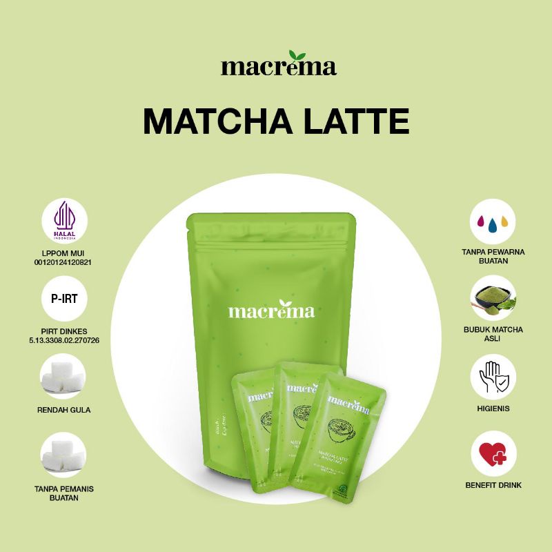 

Bubuk Minuman Matcha Latte / Powder Drink Premium Varian Matcha Latte Asli dan Halal - Macrema