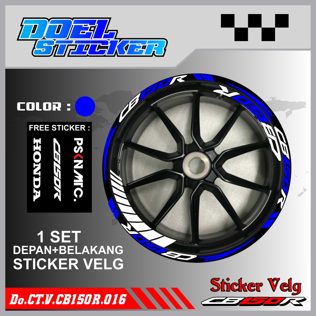 Stiker Cutting Velg CB150R Racing Lis List Variasi Custom CB 150 R Old New Streetfire Set Depan Belakang Doel 016