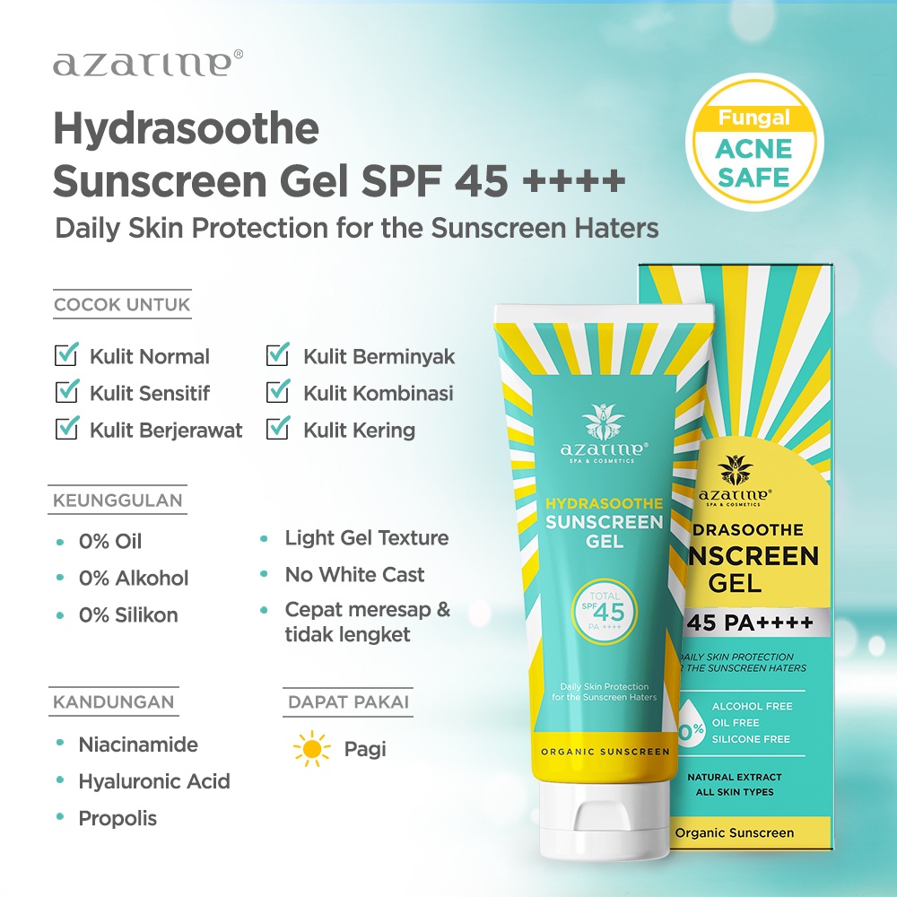 [GEL] Azarine Hydrasoothe Sunscreen Gel SPF45 PA++++ 50 ml