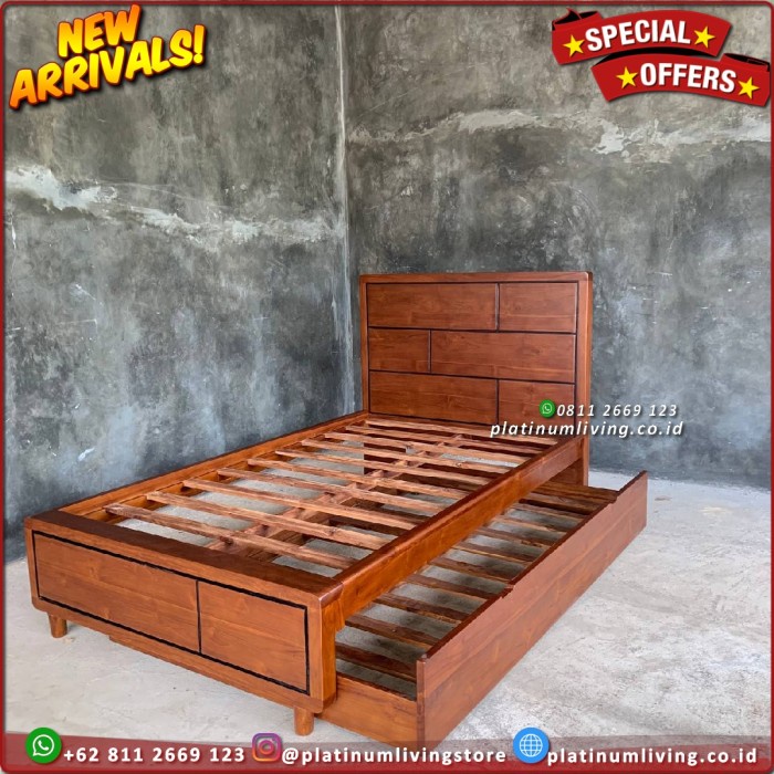 Tempat Tidur Anak Sorong, Dipan Anak 120x200 Minimalis Dipan Anak Jati
